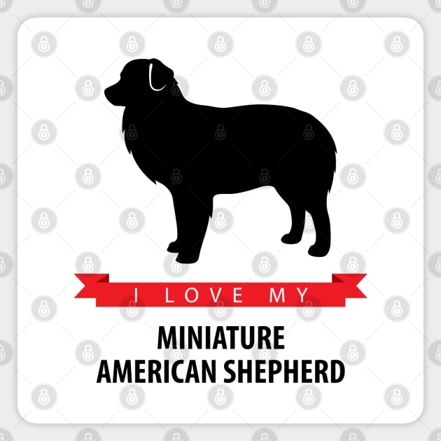 I Love My Miniature American Shepherd Sticker by millersye
